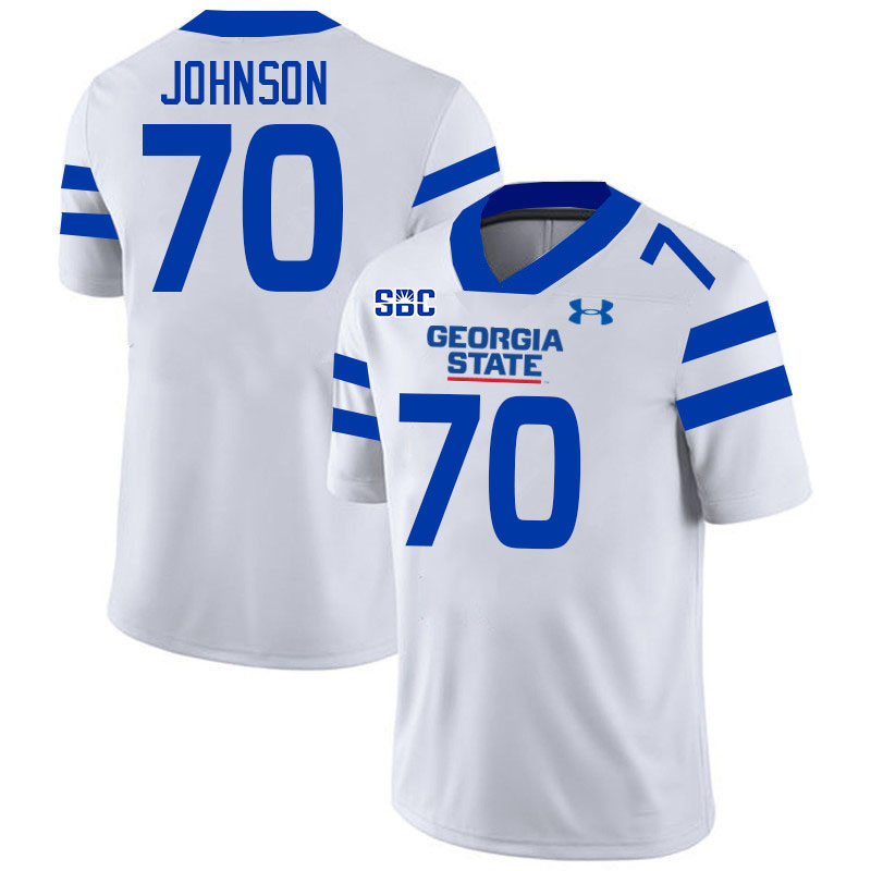 Georgia State Panthers #70 Alec Johnson College Football Jerseys Stitched-White